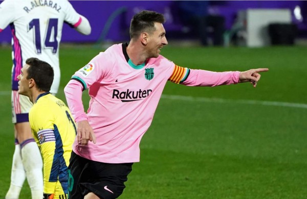 Lionel Messi lideró la victoria del Barcelona en Valladolid por la Liga Española. Foto AFP
