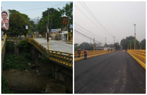 Rehabilitan puente de Las Brisas en San Pedro Sula