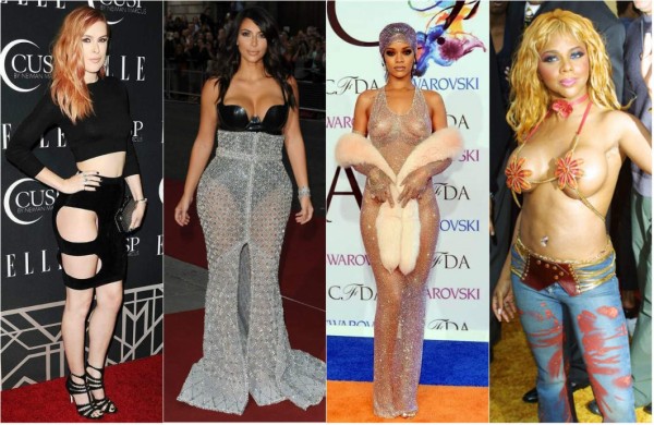 Famosas que muestran de más en la alfombra roja