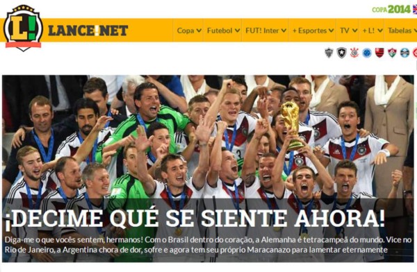 La prensa brasileña se venga: 'Decime qué se siente ahora'