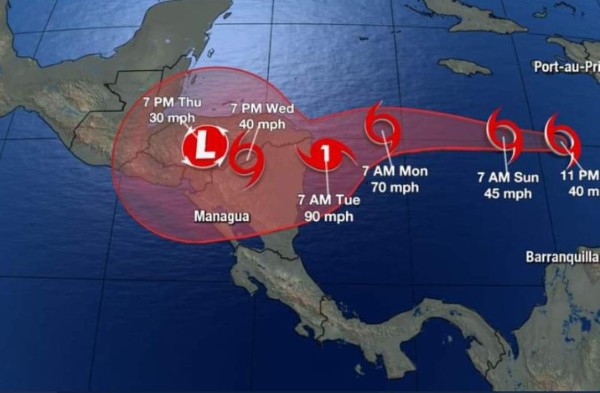 En vivo: Siga la trayectoria del huracán Eta