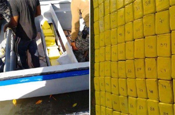 Decomisan 691 kilos de cocaína en La Mosquitia