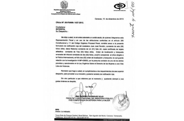 Divulgan solicitud de captura a Interpol contra J.J. Rendón