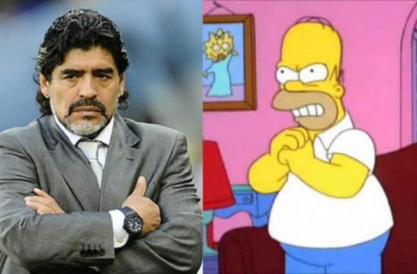 Maradona ahora se metió con los Simpson
