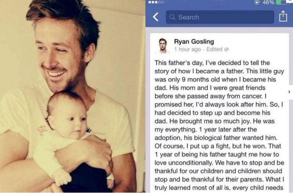 Publican falso mensaje de Ryan Gosling