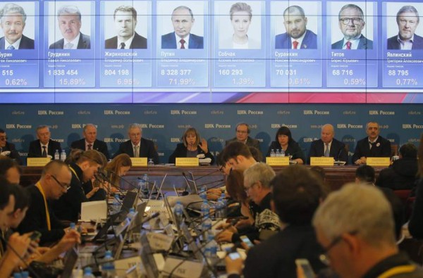 Putin obtiene aplastante victoria en elecciones rusas