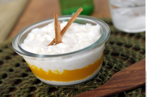 Receta de arroz con leche de coco y mango