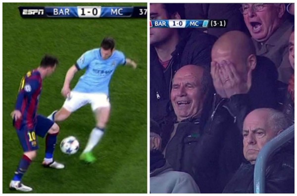 Video: Guardiola sufre por el Barça y alucina con la magia de Messi