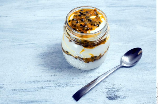 'Mousse” de yogur y maracuyá