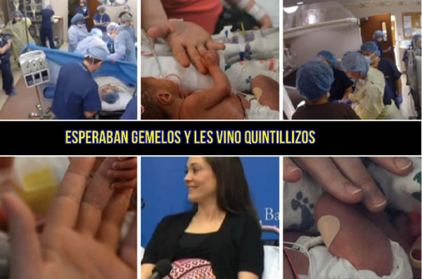 Video: Esperaban gemelos y les vino quintillizos
