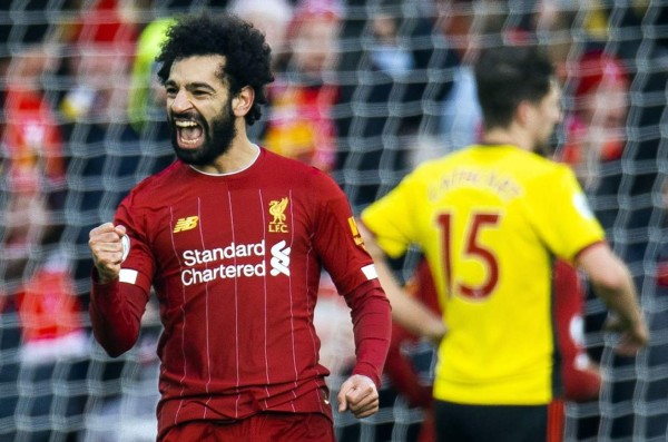 Mohamed Salah marcó dos golazos para el triunfo del Liverpool ante el Watford. Foto EFE