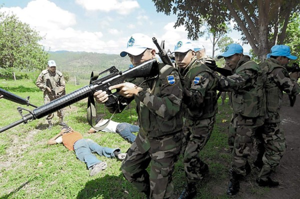 Soldados hondureños entrenan en fuerza de paz