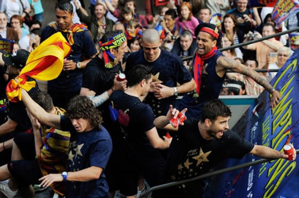 Fiesta culé en Barcelona