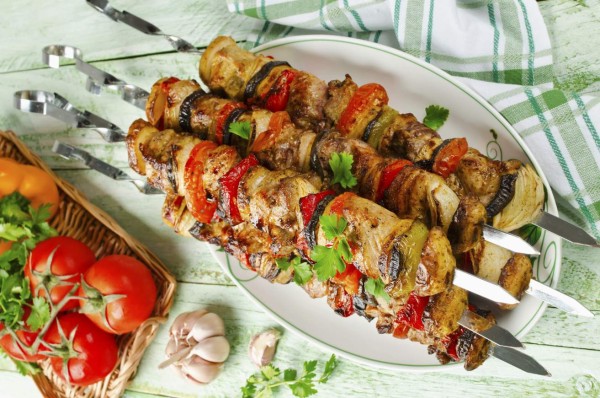 Pinchos de lomo de cerdo asados