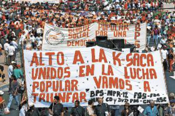 Protestas en segundo año de gobierno de Elías Saca