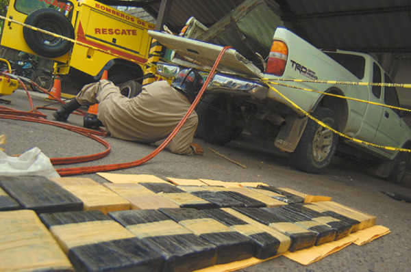 Honduras: Hallan 23 kilos de cocaína en pick up