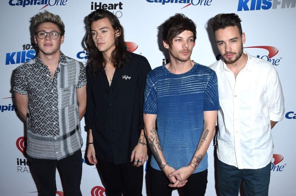 LOS ANGELES, CA - DECEMBER 04: Recording artists Niall Horan, Harry Styles, Louis Tomlinson and Liam Payne of One Direction arrives at the 102.7 KIIS FM's Jingle Ball at Staples Center on December 4, 2015 in Los Angeles, California. (Photo by Steve Granitz/WireImage)