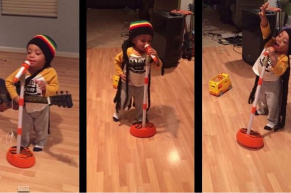 Niño de 2 años se luce al imitar a Bob Marley