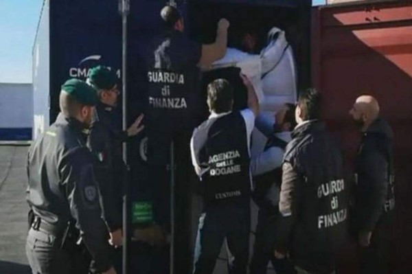 Italia decomisa casi 650 kilos de cocaína en cargamento de café de Honduras