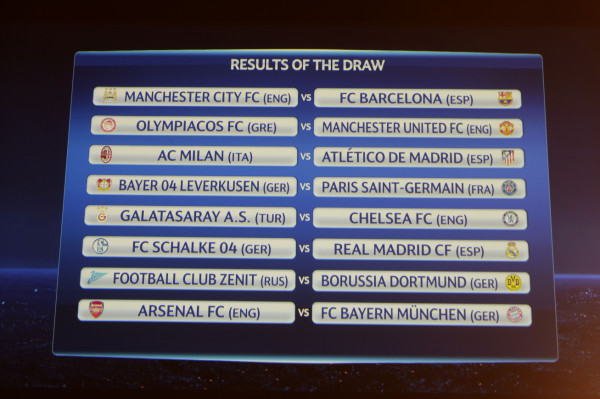 Listos los resultados para octavos de final de la Champions