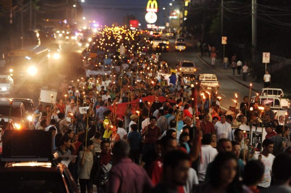 Hondureños protestaron contra la corrupción en Honduras