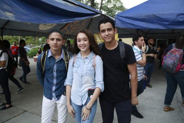 Danier Fúnez, Karen Hernández y Kevin Barahona.