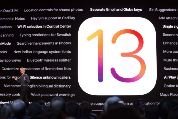 Apple's senior vice president of Software Engineering Craig Federighi talks about the company's upcoming iOS 13, Catalina, during Apple's Worldwide Developer Conference (WWDC) in San Jose, California on June 3, 2019. (Photo by Brittany Hosea-Small / AFP)