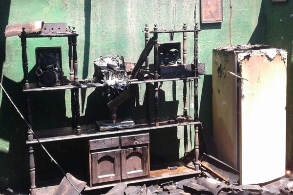 Dos personas quemadas por incendio de vivienda en Copán