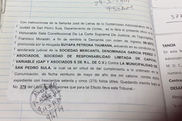 Compañía quiere que alcaldía de San Pedro Sula le pague L147 millones por peajes