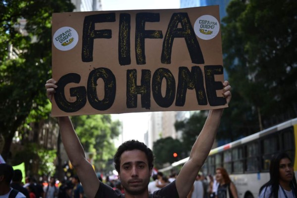 Las manifestaciones en Brasil antes de iniciar el mundial.