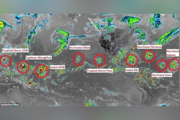 Diez ciclones están activos en el Atlántico y el Pacífico