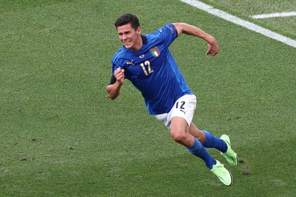 Italy's midfielder Matteo Pessina runs to celebrate his opening goal during the UEFA EURO 2020 Group A football match between Italy and Wales at the Olympic Stadium in Rome on June 20, 2021. (Photo by Ryan Pierse / POOL / AFP)