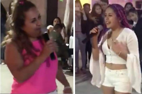 VIDEO: madre e hija protagonizan 'tiradera' en plena fiesta