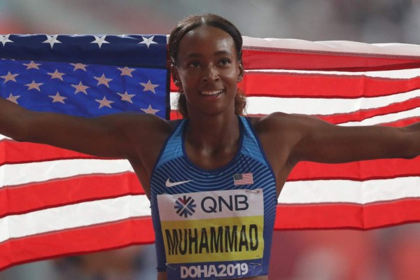 Estadounidense Dalilah Muhammad bate récord mundial en Mundial de atletismo de Doha