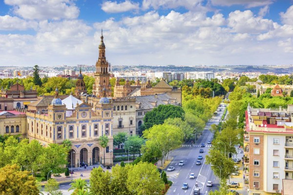 Una maravillosa vista de la ciudad Sevilla