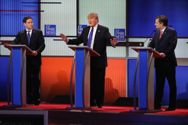 Rubio y Cruz se lanzan contra Trump en debate republicano