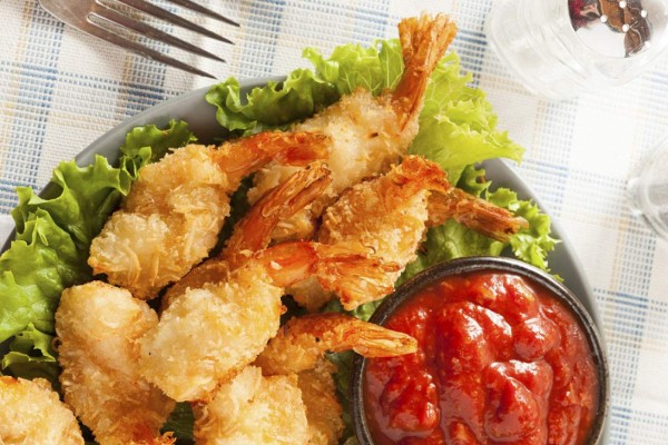 Camarones empanizados con coco