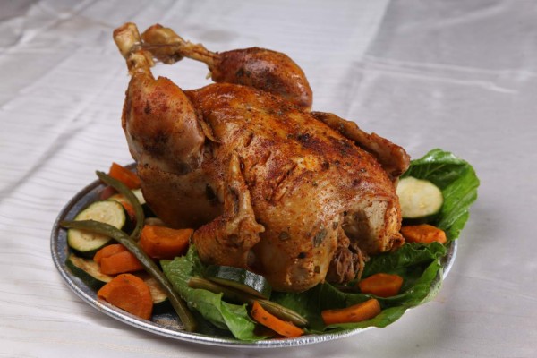 Receta de Gallina rellena de vegetales