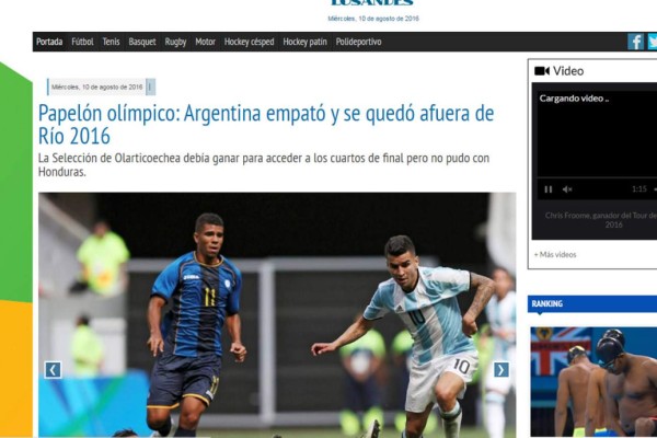 Reacción de los medios argentinos tras la pérdida de su selección ante Honduras