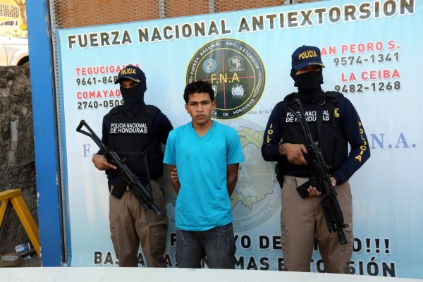 Por extorsión capturan a un jovencito en Tegucigalpa