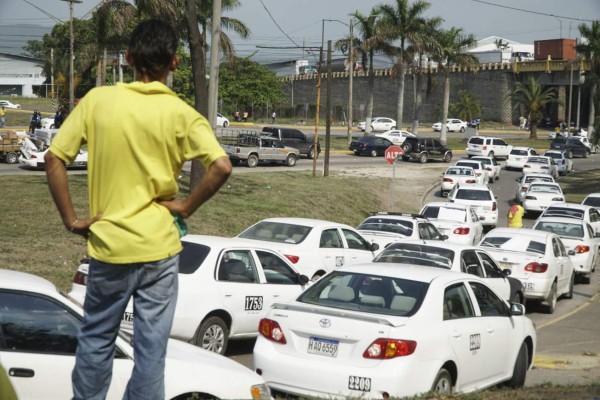 Taxistas no quieren pagar licencia para circular en San Pedro Sula