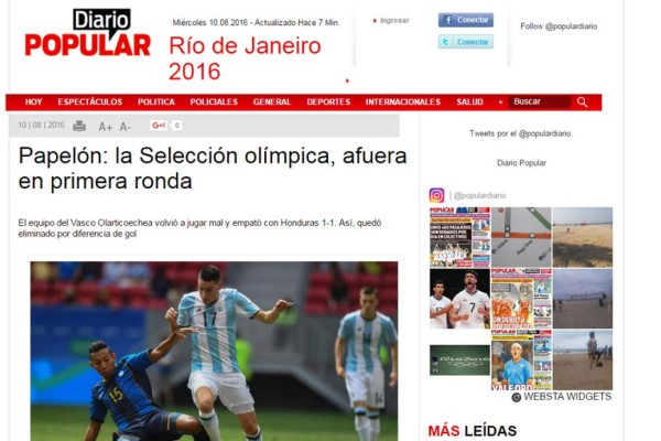 Reacción de los medios argentinos tras la pérdida de su selección ante Honduras