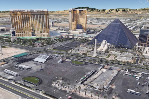 Imágenes satelitales en 3D muestran el lugar del ataque en Las Vegas