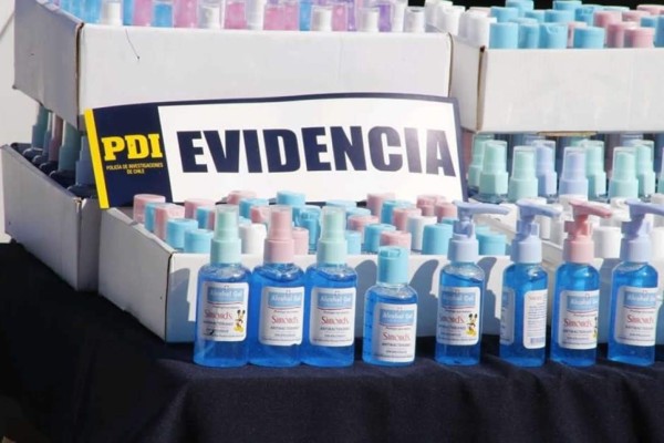 Desmantelan en Chile una fábrica ilegal de falso alcohol para lavar las manos
