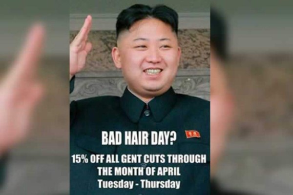 Una peluquería de Londres se burla de Kim Jong-Un