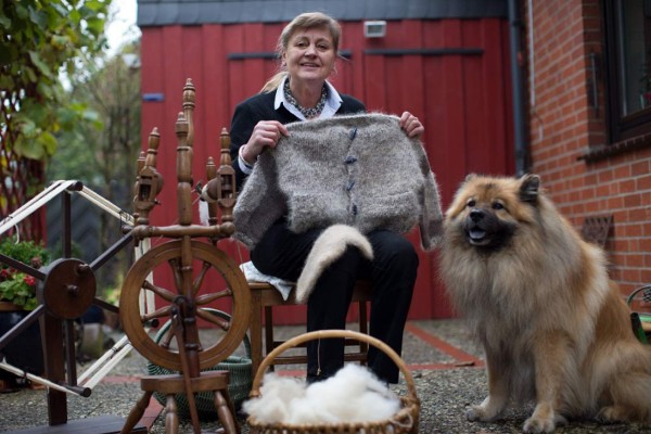 Un suéter de lana de perro