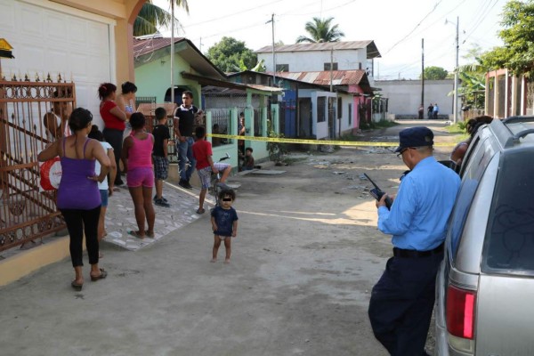 Escena del crimen en la ciudad de El Progreso, Yoro.