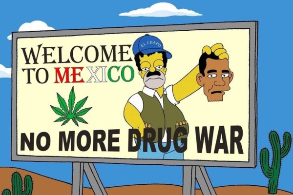 Convierten a Homero Simpson como El Chapo Guzmán y Pablo Escobar