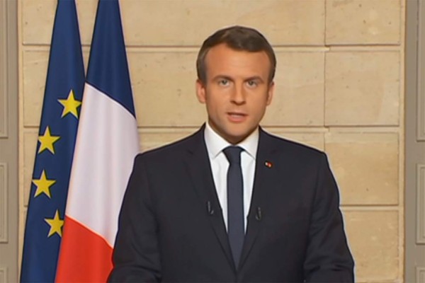 A video grab from the French TV channel LCI taken on June 1, 2017, shows French President Emmanuel Macron speaking during a live broadcast in Paris, after US president Donald Trump announced the United States was to pull out of the 2015 Paris climate accord.President Donald Trump declared June 1, 2017, that the United States will withdraw from the 2015 Paris accord and try to negotiate a new global deal on climate change. / AFP PHOTO / LCI / - / XGTY / RESTRICTED TO EDITORIAL USE - MANDATORY CREDIT 'AFP PHOTO / LCI' - NO MARKETING NO ADVERTISING CAMPAIGNS - DISTRIBUTED AS A SERVICE TO CLIENTS