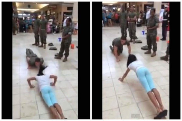Video: Niña de 12 años le gana a un cadete del Ejército haciendo pechadas  